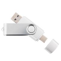 USB atmintinė 16GB, USB-C 3.0/3.2, TWISTER, sidabrinė