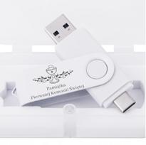 USB atmintinė 256GB, USB-C, su graviravimu, pirmosios komunijos dovanų dėžutėje
