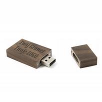 Medinė USB atmintinė, riešutmedis, 64GB, USB 3.0, su logotipo graviravimu