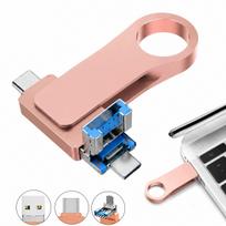 USB atmintinė 512GB, USB 3.0, USB-C ir Lightning jungtys