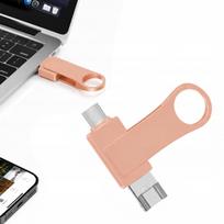 512GB 4 viename atmintukas – USB-C, Lightning, Micro-USB, USB-A, rožinis, 3.0
