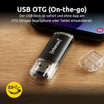 USB atmintinė Intenso Twist Line 128GB, USB-C 3.2, juoda