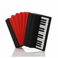 USB atmintinė 16GB, akordeono formos, juoda/raudona, dovana muzikantui