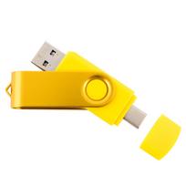 USB atmintinė TWISTER 64GB, USB 3.0/3.2, USB-C, geltona