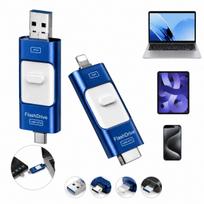 128GB USB atmintinė su Lightning, USB-C ir USB jungtimis, suderinama su iPhone, Android, PC ir Mac