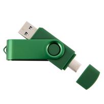 USB atmintinė 4GB, USB-C, TWISTER, tamsiai žalia