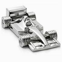 USB atmintinė 128GB, 3.0, metalinė, sidabrinė, lenktyninio automobilio dizaino