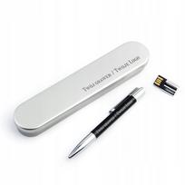 Rašiklis su 8GB USB atmintine, juodas, metalinė dėžutė dovanai, graviravimas