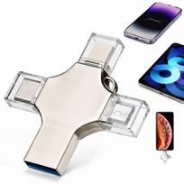 Adapteris 256GB, 4in1, USB A 3.0 į USB C, Lightning, microUSB