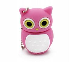 USB atmintinė vaikams 16GB, rožinė pelėda, Nr. 702
