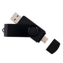 USB atmintinė TWISTER, 256GB, USB 3.0/3.2, USB-C, juoda