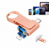 USB atmintukas 512GB, USB-C, USB-A, Lightning, 4-in-1, su pasukamu korpusu