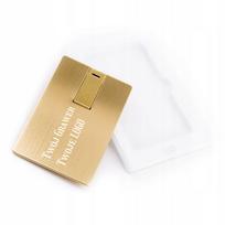Metalinė USB atmintinė 8GB, auksinė, su dėžute ir individualiu graviravimu