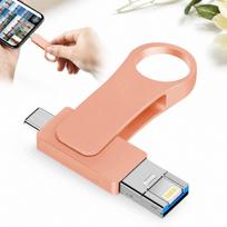USB atmintinė 512GB, besisukanti 4-in-1 USB-C ir USB-A