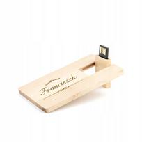 USB atmintinė 64GB, medinė, USB 2.0, MAPLE, su graviruotu vardu, dovanai