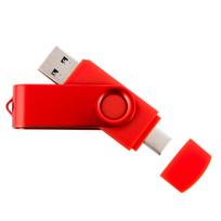 USB atmintinė 64GB, USB 3.0/3.2, USB-C, TWISTER, raudona