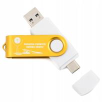 USB atmintinė 16GB su USB 2.0 ir USB-C jungtimis, graviruota, Pirmajai komunijai
