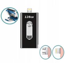 USB atmintinė 128GB, 3in1, USB 3.0, OTG, juoda