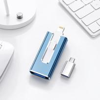 USB atmintinė 4in1, 256GB, USB3.0, USB-C, Lightning, aliuminio korpusas