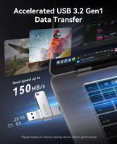 USB atmintinė 256GB, USB-C ir USB-A, 3.2 Gen 1, 150MB/s