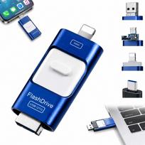 Atmintukas 128GB, Lightning, USB-C, USB 3.0, mėlynas, suderinamas su iPhone ir Android telefonais