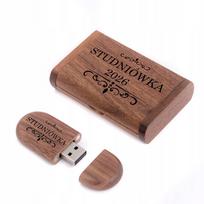 Medinė USB atmintinė Well, 64GB, USB 3.0, su dėžute ir graviravimu