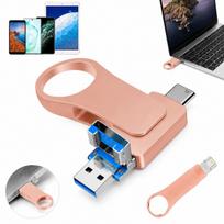 USB atmintinė 512GB, USB-C, Lightning, 4in1