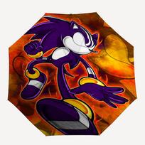 1pc Sonic the Hedgehog, Shadow Automatic Folding Umbrella, 8 Ribs for All-Season Use, Portable for Travel & Outdoor Activities 011 blue