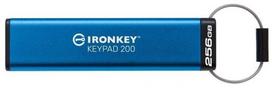 USB atmintinė Kingston IronKey Keypad 200, 256GB, USB 3.2, mėlyna