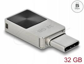 USB-C atmintukas 32GB, 5Gbps, metalinis, Delock 54083