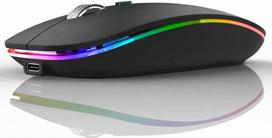 Belaidė pelė UIOSMUPH, LED, USB, 2,4 GHz, Bluetooth, įkraunama, plona