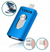 USB atmintinė 128GB, 3in1, OTG, iPhone, Android, Windows, USB 3.0