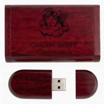 Medinė USB atmintinė 32GB su graviravimu, skirta krikštynoms
