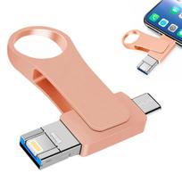 USB atmintinė 512GB, USB 3.0, USB-C, 4-ių jungčių, tinkama telefonams ir kompiuteriams