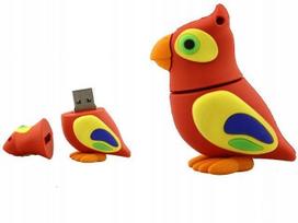 USB atmintinė 32GB, papūgos formos, su pakabuku