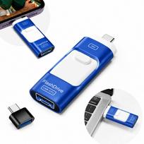 USB atmintinė 128GB, Lightning, USB-C, USB 3.0, Micro USB, skirta iPhone ir Android telefonams