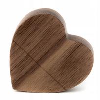 USB atmintinė HEART ECO, tamsaus riešuto mediena, 128GB, USB 2.0