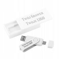 USB atmintinė TWISTER BOX 64GB, USB-C 3.0, su graviruotu logotipu