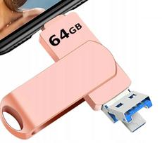 USB atmintinė 64GB MAXXER, USB 3.0, Type C, Micro USB, OTG, rožinės aukso sp.