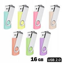 USB atmintinė 16GB 2.0 TWISTER, 7 pastelinių spalvų