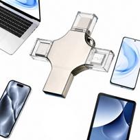 256GB USB atmintinė 4-in-1: USB-C, USB-A, Micro USB, OTG