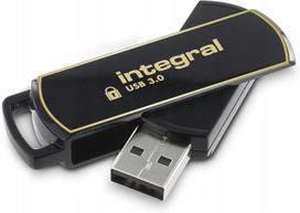 USB atmintinė Integral SECURE360 256GB, USB 3.0, AES 256-bit, juoda