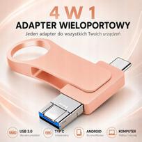 USB atmintinė 512GB, 4 viename, USB-C, Micro USB, Lightning