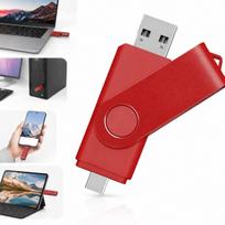 USB atmintinė 512GB, 2.0, metalinė, su besisukančiu dangteliu, 2-in-1