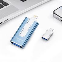 256GB 4-ių jungčių „flash“ atmintinė iPhone, Android, USB 3.0, USB-C, mėlyna