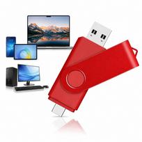 USB atmintinė 512GB, metalinė, su besisukančiu dangteliu, 2-in-1