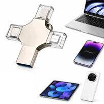 USB atmintinė 256GB, USB-A, USB-C, Micro USB, OTG