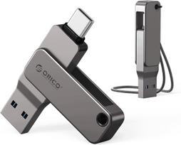 USB-C ir USB-A atmintukas 64GB, 360° pasukamas, 150MB/s
