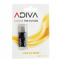 USB atmintinė ADIVA 32GB, USB 3.0, juoda, suderinama su Windows, Linux, macOS