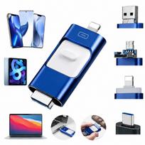 USB atmintinė 128GB, 4 viename, su Lightning, USB-C, iPhone, Android, PC, Mac